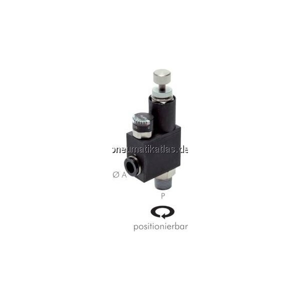 Druckregler R 1/8"-6mm, mit Manometer, IQS-Standard