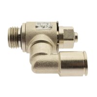 IQS gerades Drosselrückschlagventil G 1/4" - 8 mm, zuluftregelnd Material Messing vernickelt
