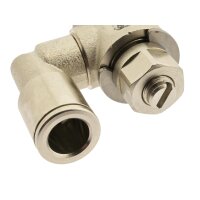 IQS gerades Drosselrückschlagventil G 1/4" - 8 mm, zuluftregelnd Material Messing vernickelt