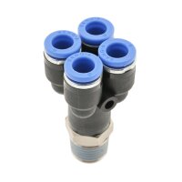 IQS Mehrfachverteiler 4-Fach-Verteiler Außengewinde R 1/4“ – R 1/8“ IQS Standard