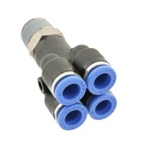 IQS Mehrfachverteiler 4-Fach-Verteiler Außengewinde R 1/4“ – R 1/8“ IQS Standard