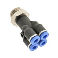 IQS Mehrfachverteiler 4-Fach-Verteiler zylindrischem Außengewinde G 1/4“–G 1/8“