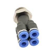 IQS Mehrfachverteiler 4-Fach-Verteiler zylindrischem Außengewinde G 1/4“–G 1/8“