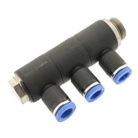 IQS Mehrfachverteiler 3 – Fach mit zylindrischem Außengewinde G 1/8“ – G 1/2“