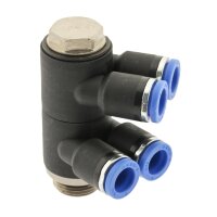 IQS Mehrfachverteiler 4 – Fach mit zylindrischem Außengewinde G 1/8“ – G 1/2“