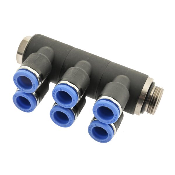 IQS Mehrfachverteiler 6 – Fach mit zylindrischem Außengewinde G 1/8“ – G 1/2“