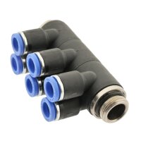 IQS Mehrfachverteiler 6 – Fach mit zylindrischem Außengewinde G 1/8“ – G 1/2“