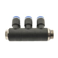 IQS Mehrfachverteiler 6 – Fach mit zylindrischem Außengewinde G 1/8“ – G 1/2“