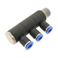 IQS Mehrfachverteiler 3 – Fach mit Außengewinde R 1/8“ – R 1/2“ IQS Standard