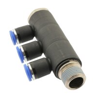 IQS Mehrfachverteiler 3 – Fach mit Außengewinde R 1/8“ – R 1/2“ IQS Standard