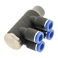 IQS Mehrfachverteiler 4 – Fach mit Außengewinde R 1/8“ – R 1/2“ IQS Standard