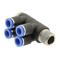 IQS Mehrfachverteiler 4 – Fach mit Außengewinde R 1/8“ – R 1/2“ IQS Standard