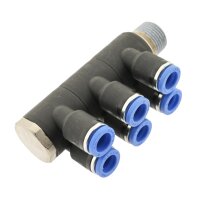 IQS Mehrfachverteiler 6 – Fach mit Außengewinde R 1/8“ – R 1/2“ IQS Standard