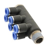 IQS Mehrfachverteiler 6 – Fach mit Außengewinde R 1/8“ – R 1/2“ IQS Standard