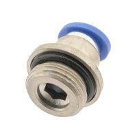 IQS gerade Steckverschraubung zylindrischem Gewinde M5  - G 1/2" runder Körper