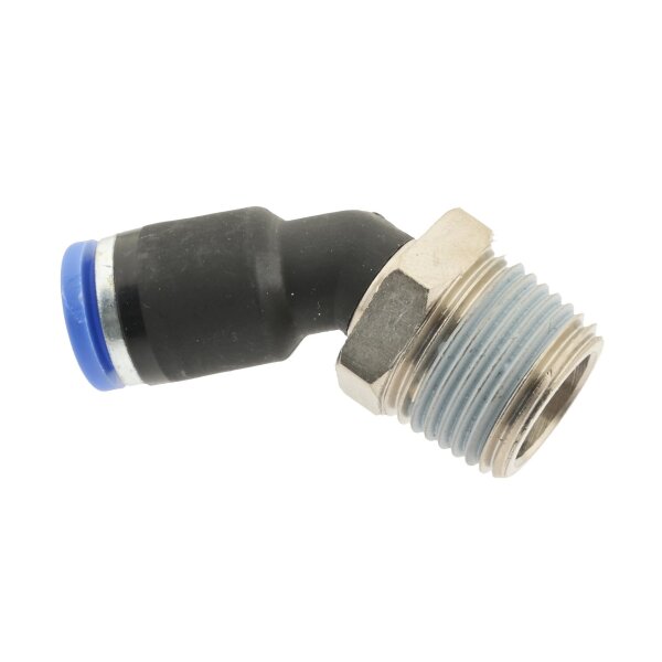 IQS 45° Winkel - Steckverschraubung mit Außengewinde M5 - R 1/2" IQS Standard