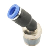 IQS 45° Winkel - Steckverschraubung mit Außengewinde M5 - R 1/2" IQS Standard