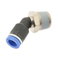 IQS 45° Winkel - Steckverschraubung mit Außengewinde M5 - R 1/2" IQS Standard