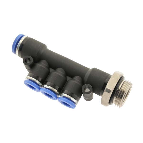IQS T - Mehrfachverteiler Außengewinde 3 reduzierenden Abgängen G 1/8“ – G 3/8“