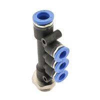 IQS T - Mehrfachverteiler Außengewinde 3 reduzierenden Abgängen G 1/8“ – G 3/8“