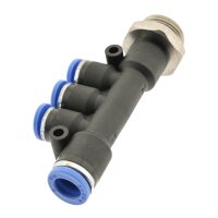 IQS T - Mehrfachverteiler Außengewinde 3 reduzierenden Abgängen G 1/8“ – G 3/8“