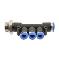 IQS T - Mehrfachverteiler Außengewinde 3 reduzierenden Abgängen G 1/8“ – G 3/8“