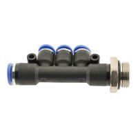 IQS T - Mehrfachverteiler Außengewinde 3 reduzierenden Abgängen G 1/8“ – G 3/8“