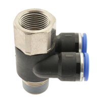 IQS Y-Steckverschraubung mit Innen- und Außengewinde M5 - R 1/2" IQS-Standard