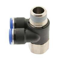 IQS Y-Steckverschraubung mit Innen- und Außengewinde M5 - R 1/2" IQS-Standard