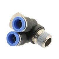 IQS Y-Steckverschraubung zylindrischem Innen- und Außengewinde G 1/8“ - G 1/2"