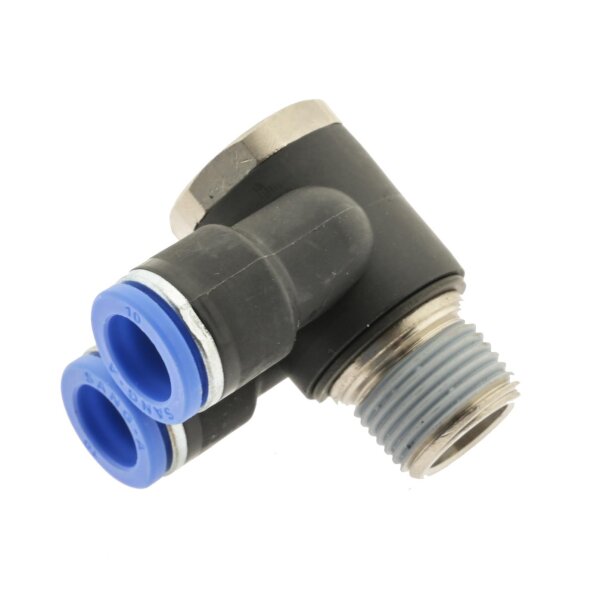 IQS Y Winkel-Steckverschraubung mit Außensechskant und Außengewinde M5 - R 1/2"