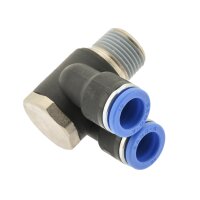 IQS Y Winkel-Steckverschraubung mit Außensechskant und Außengewinde M5 - R 1/2"