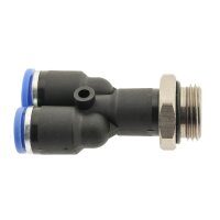 IQS gerade Y-Steckverschraubung mit zylindrischem Außengewinde M5 - G 1/2"