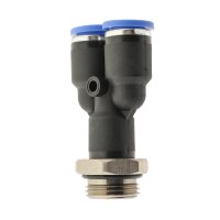 IQS gerade Y-Steckverschraubung mit zylindrischem Außengewinde M5 - G 1/2"