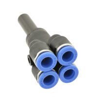 IQS Mehrfachverteiler Stecknippel 4 Fach Steckanschluss reduzierend Ø 6 - 8 mm