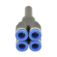 IQS Mehrfachverteiler Stecknippel 4 Fach Steckanschluss reduzierend Ø 6 - 8 mm