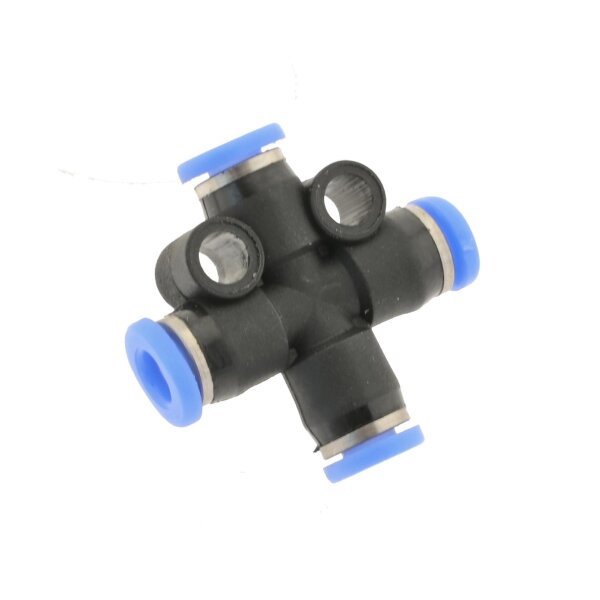 IQS Mini X – Steckverbindung Kreuz - Steckanschluss Ø: 3 – 6 mm Pneumatik