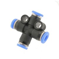 IQS Mini X – Steckverbindung Kreuz - Steckanschluss Ø: 3 – 6 mm Pneumatik