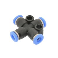 IQS Mini X – Steckverbindung Kreuz - Steckanschluss Ø: 3 – 6 mm Pneumatik