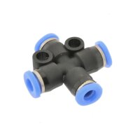 IQS Mini X – Steckverbindung Kreuz - Steckanschluss Ø: 3 – 6 mm Pneumatik