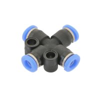 IQS Mini X – Steckverbindung Kreuz - Steckanschluss Ø: 3 – 6 mm Pneumatik