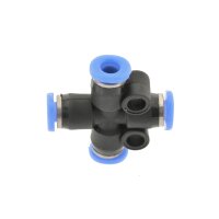 IQS Mini X – Steckverbindung Kreuz - Steckanschluss Ø: 3 – 6 mm Pneumatik