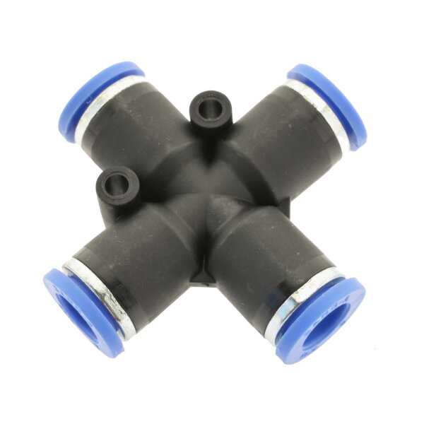 IQS X – Steckverbindung Kreuz – Steckanschluss 4 gleiche Abgänge Ø 4 – 12 mm