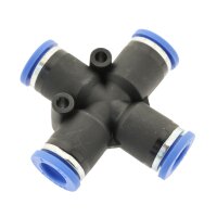 IQS X – Steckverbindung Kreuz – Steckanschluss 4 gleiche Abgänge Ø 4 – 12 mm