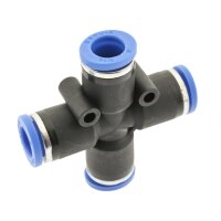 IQS X – Steckverbindung Kreuz – Steckanschluss 4 gleiche Abgänge Ø 4 – 12 mm