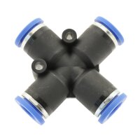 IQS X – Steckverbindung Kreuz – Steckanschluss 4 gleiche Abgänge Ø 4 – 12 mm