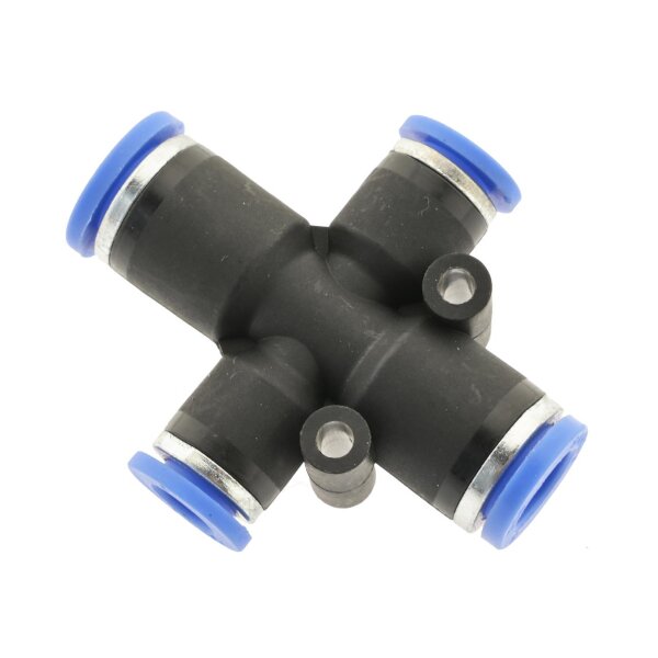 IQS X – Steckverbindung Kreuz – Steckanschluss 2 reduzierte Abgänge Ø 6 - 12 mm