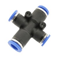 IQS X – Steckverbindung Kreuz – Steckanschluss 2 reduzierte Abgänge Ø 6 - 12 mm