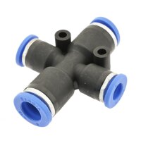 IQS X – Steckverbindung Kreuz – Steckanschluss 2 reduzierte Abgänge Ø 6 - 12 mm