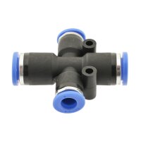 IQS X – Steckverbindung Kreuz – Steckanschluss 2 reduzierte Abgänge Ø 6 - 12 mm